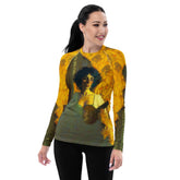 SurArt 83 Women's Rash Guard showcasing style and sun protection on a surfer